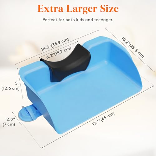 Lifewit Hair Washing Station for Kids, Neck Support Shampoo Bowl for Kitchen Sink or Bathtub at Home, Portable Hair Wash Basin for Toddlers, Children, Teens, Blue, 10 inch/ 26 cm Wide by Lifewit - Image 4