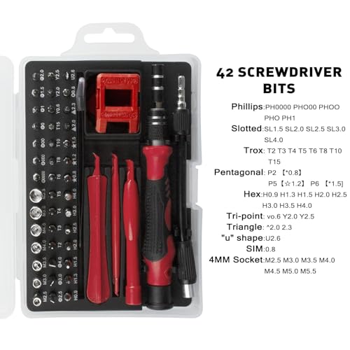 Zestaw Śrubokrętów, Zestaw Narzędzi Mechanika Precyzyjnego 52 W 1, Mały Śrubokręt Do Telefonów Komórkowych, Komputerów, Aparatów, Zegarków, Laptopów, MacBooków, Okularów, Switch, PS4, PS5, PC, Xbox