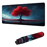 【IMPERMÉABLE ET FACILE À NETTOYER】 : La surface de ce tapis de souris XXL est revêtue d'un film imperméable qui empêche efficacement la pénétration de liquides tels que le café, les jus de fruits et l'eau. En cas d'éclaboussures de liquide sur le tapis de souris, des gouttelettes se forment ; essuyez-les simplement avec un essuie-tout