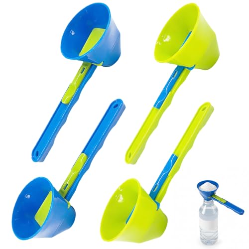4 Pcs Pulver Portionierer, Trichter Auto, Scoop LöFfel, Schaufel Verwandelt Sich In Einen Trichter Mit Schiebeboden FüR Proteinpulver, Hafer, Kaffeepulver Und Andere Pulver ﻿