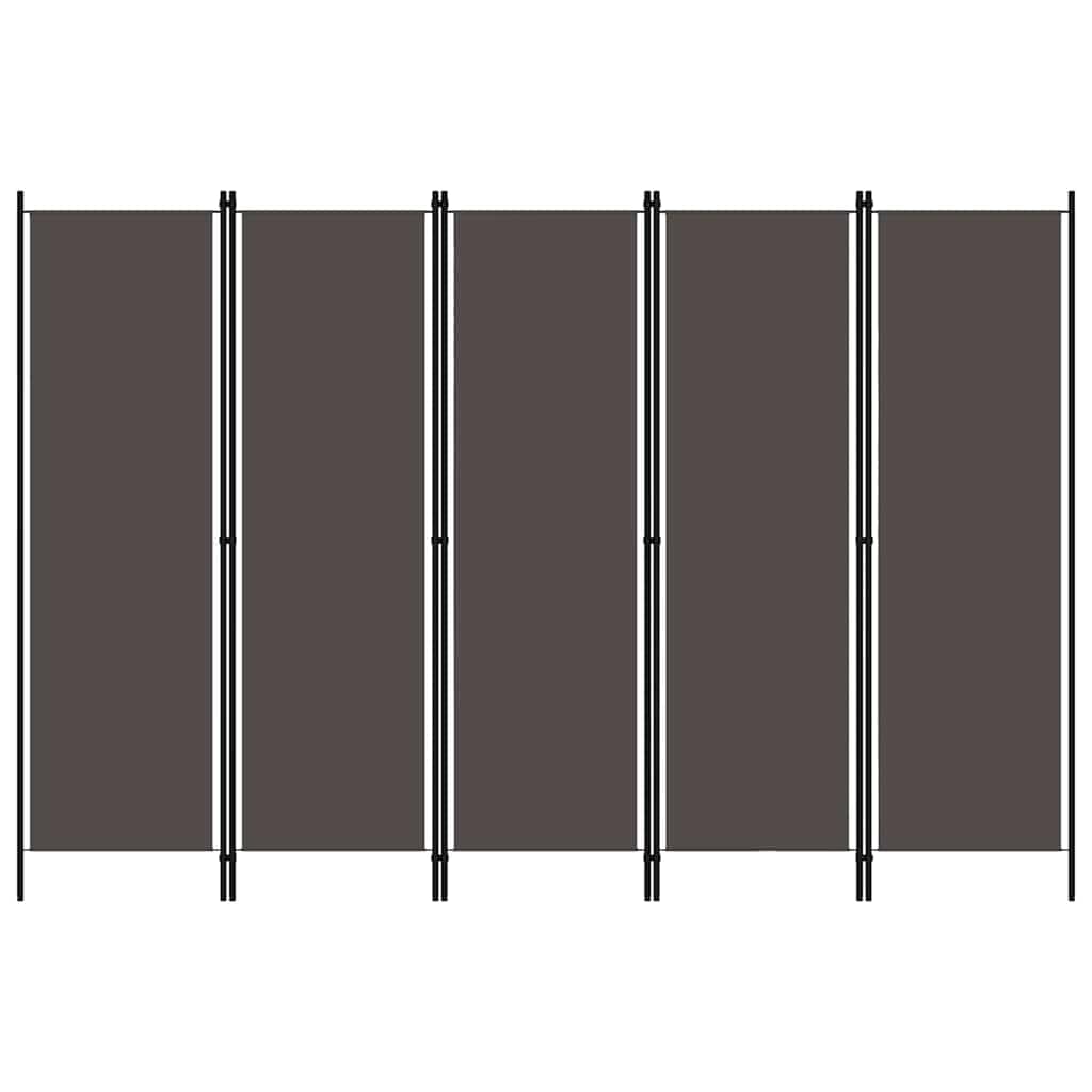 vidaXL Cloison de séparation 5 Panneaux Anthtracite 250x180 cm