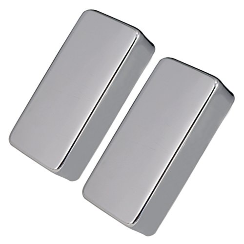 Homyl 2個 ミニ シールタイプ ハムバッカー ピックアップカバー エレキギター用 全3色, シルバー