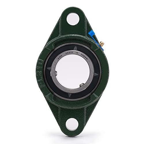 Image of XIKE 2 Pcs UCFL210 Bore 50 mm Pillow Block Flange Mounted Ball Bearings. | Solid Cast Iron Base and Self Aligning Chrome Steel Sealed Bearings