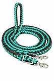 Horse Roping Western Barrel Reins Turquoise Brown Rein 60764