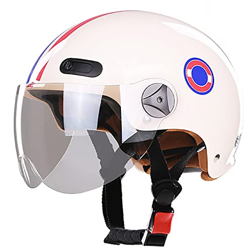 Casco de moto mujer retro para diario urbano con visera protectora de viento 2