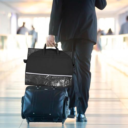 Premium Kleidersack mit 4 Taschen 110x60 CM Faltbare Anzugtasche für Reise & Gardetanz,Anzugsack für Herrenanzüge & Kinderkostüme. Atmungsaktive Tanzen Kinder-Kleiderhülle mit Tragegriff & Schnallen.