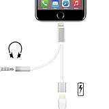 Outtek iPhone 7 / 7 Plus 2 in 1 Lightning Charging Cable 3.5mm Headphone Adapter and Lightning Charging Port Extension Cable for Apple Device (silver)