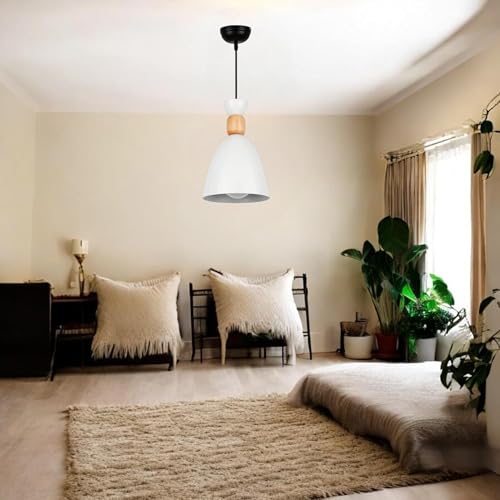 Image of Modern White Aluminium Pendant Light for Ceiling, Decorative Hanging Light for Living Room, Dining Room, Kitchen & Cafe Pack of 1