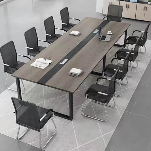 ENWYTE ミーティングテーブル 6-8-12人用 オフィスデスク 大型 160-360cm 会議用テーブル 頑丈で組立簡単 スナップオン接続 安定した耐荷重 長机 事務机 スチールフレーム マルチビーム補強 作業台 会議室やオフィスで複数の人が使用でき