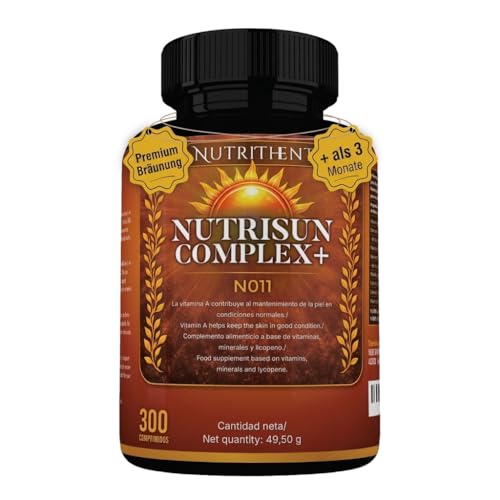 300 Tabletten Bräunungskapseln mit Beta-Carotin Kupfer Selen Lycopin Trockenextrakt aus Tomaten Vitamin C D E B hält und bereitet die goldene Haut vor
