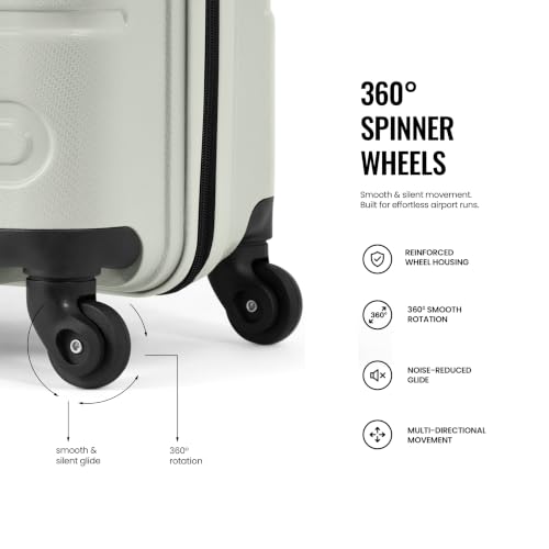 Image of SNITCH Loop Cabin Size Grey Polypropylene Hard Travel Suitcase - Trolley Bag Small & Luggage with 4 Wheels, Secure Lock & Free Shoe Bag
