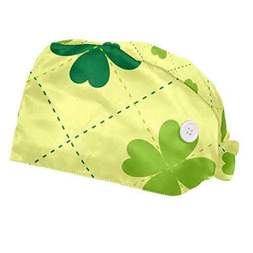 Couvre-chef unisexe et casquette pour hommes femmes - Chapeaux de travail motif trèfle 2 pièces