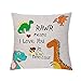 Aligarian Son Dauhgter - Federa per cuscino per San Valentino, per moglie, marito, famiglia, regalo di compleanno, divertente Rawr Means I Love You in Dinosaur Coppie (45 x 45 cm)