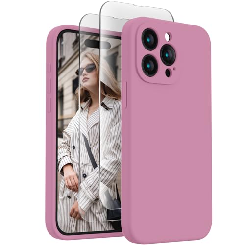 Image of FireNova Designed for iPhone 15 Pro Max Case, Silicone Upgraded [Camera Protection] Phone Case, Soft Anti-Scratch Microfiber Lining Inside, 6.7 inch, Lilac Purple
