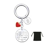 ZYMGUO Regalo per Colleghe Portachiavi A-Z con Iniziale per Colleghi Amica Portachiavi Regalo per Colleghi Che Va Via Grazie Pensione Regali per Collega e Amici Regalo Compleanno Natale Donna Uomo (S)
