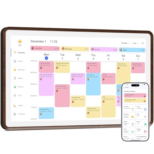 Image of Dragon Touch 21.5 inch Digital Calendar Chore Chart - Digital Picture Frame, Smart Family Planner, Hearth Display Desk Digital Calendar Best Gift for Women, Mom,Christmas, Wedding