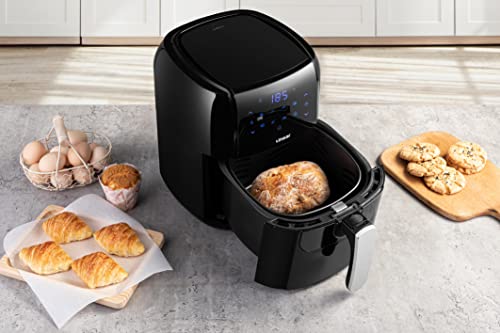 Linsar - Heißluftfritteuse 5,5L - Airfryer mit Timer, Warmhaltefunktion und Touchscreen - Temperatur frei wählbar - Energiesparender & schneller als Backöfen - 1400 Watt (Schwarz) – Bild 4