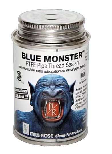 76001 Blue Monster Pipe Thread Sealant, 4 Oz Single Can 1/4pt PTFE Pipe Thread sealant Extra Lubrication on Metal Pipe Threads