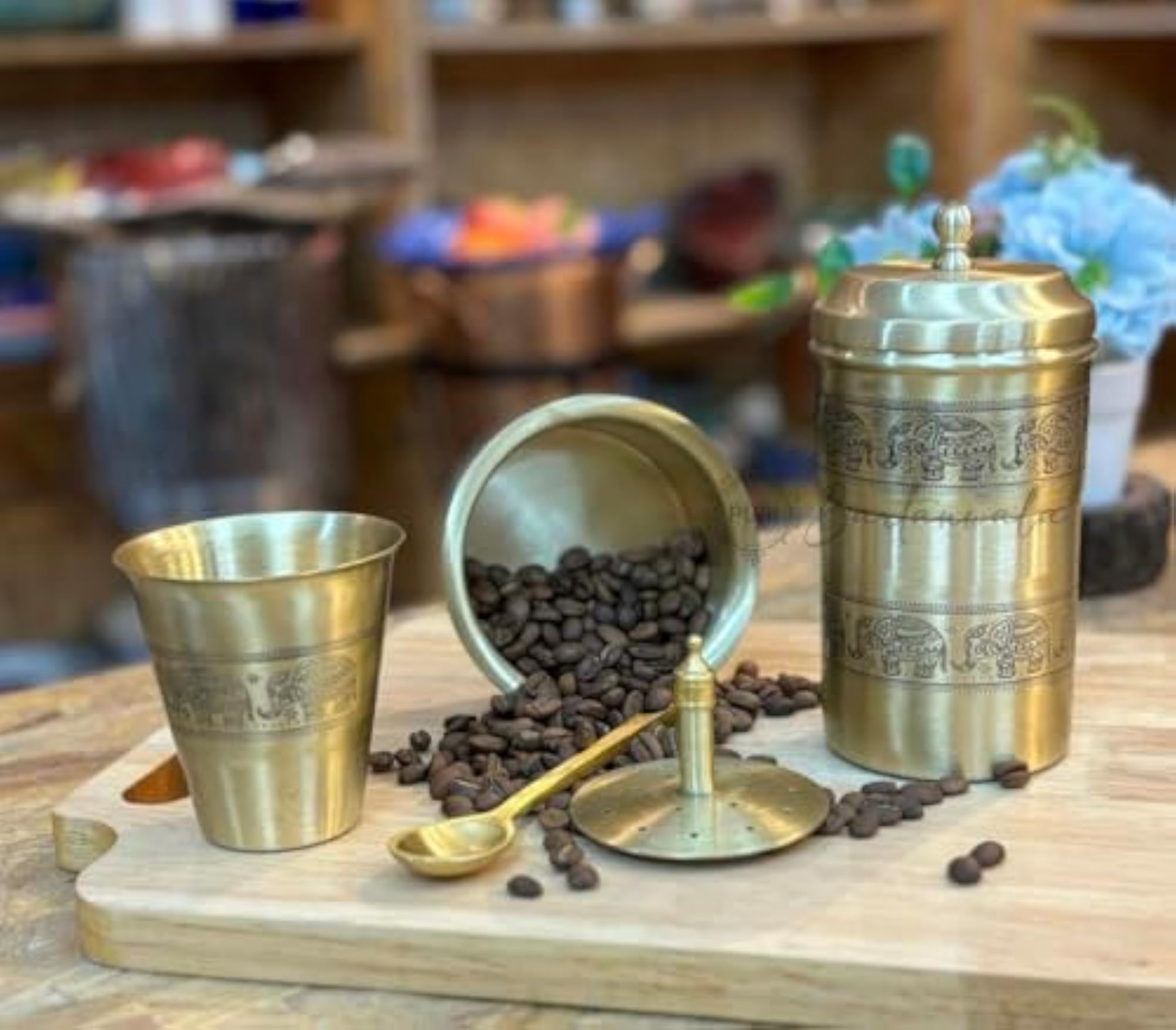 Elephant Marathon - Brass South Indian Coffee Filter