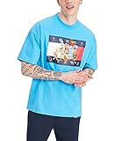 Tommy Hilfiger Men's Space Jam Short Sleeve Graphic T Shirt, Malibu Blue, SM