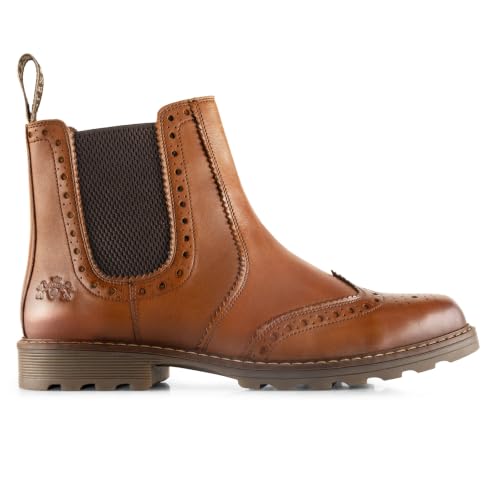 Image of Catesby Bute Brogue Leather Dealer Boots for Men UK