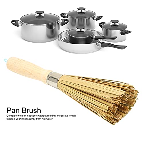 Image of Topyond Bamboo Pot Brush, Portable Bamboo Wok Brush with Handle Grill Scrubbing Cleaning Pan Scraper Tool for Kitchen Dish Bottle Bowl Pot