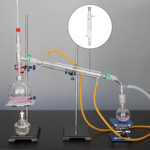 Labasics Borosilikat Glas Liebig Kondensator mit 24/40 Gelenk und 200mm Jacke Länge, Lab Glas Kondensator Glass Liebig Condenser