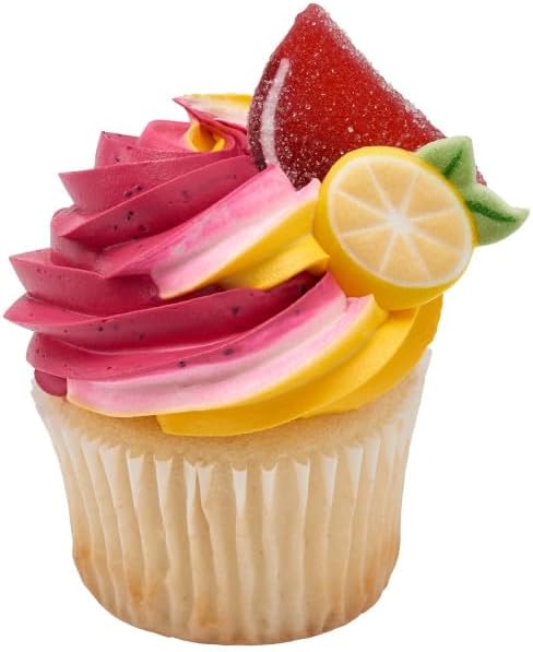 Miniatura 4 de NCS Decoración de azúcar comestible en forma de limón, 12 unidades, ideal para cupcakes, galletas, pasteles, pasteles
