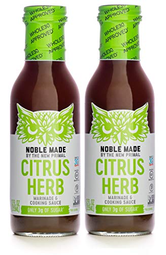 The New Primal Citrus Herb Marinade & Cooking Sauce, Certified Paleo, Certified Gluten-Free, Sugar-Free, 12oz, Whole30 Approved, Pack of 2