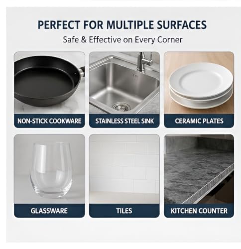 Image of Stainless Steel Wool Scrubber Set, One Scrubber with Handle and One Long-Handled Brush, for Cleaning Tableware and Cooking Tools