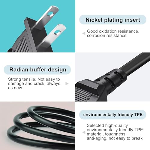 Image of 10Ft AC Power Cord Cable for Xbox One S /X, Xbox Series X /S Power Supply Cable Replacement, Black