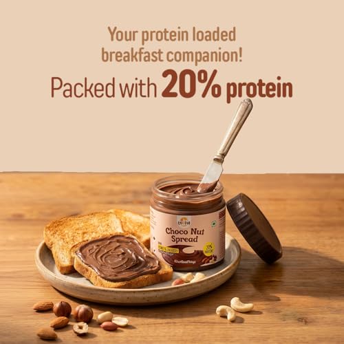 Image of Eatopia Choco Nut Spread 360g | 56% Nuts - Almond, Hazelnut, Peanut, Cashew | No Refined Sugar | Made with Honey & Jaggery | 20% Protein | Rich Cocoa | No Added Preservatives | Healthy Chocolate Spread