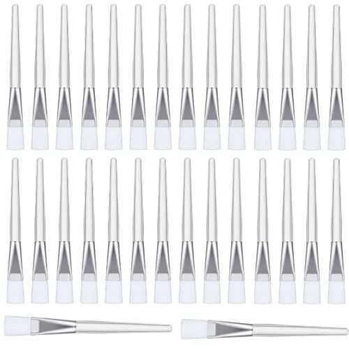 Juliyeh 30 Pcs Facial Mask Brush, Soft Hair Facial Mud Mask Applicator, White Multipurpose Face Mask Brush for Applying Facial Mud Mask, Body Lotion Or Mixed Mask
