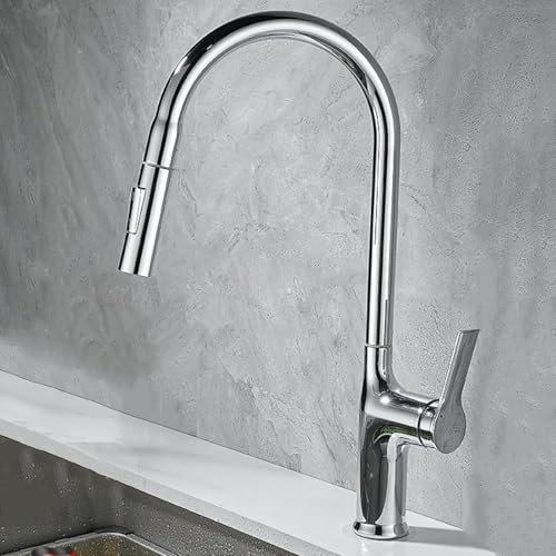 Robinet en laiton avec bec jet pivotant à 360 degrés pour cuisine