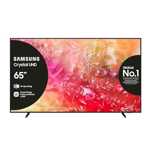 Monitor Samsung TV UE65DU7190UXZT LED 4K, Smart TV 65" Crystal Processor 4K, Slim Look, DVBT-2, Q-Symphony & OTS Lite, Integrato con Bixby, compatibile con Alexa e Google Assistant, Black 2024