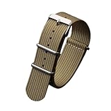 Correa De Reloj Nailon 18 Mm, 20 Y 22, Acanalada, Compatible For Seiko, Compatible For Omega, Correas Casuales For Hombre, Pulsera Deportiva Repuesto(Khaki,22mm)