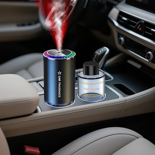 Smart Car Air Freshener Diffuser with Starry Sky Projection and RGB Music Syncing Light 50ml Capacity Aroma Diffuser Auto On/Off 3 Adjustable Modes Perfect for Car, Home and Office, Cologne