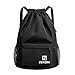 JSNOM Mochila Cuerdas Hombre Bolso Casual： Mochilas de Tela Cuerda Bolsa Gimnasio con Cordón Deporte Talega Saco Playa Para Viajes Deportiva Yoga Grande Gymsack Para Unisex Mujer (Negro)