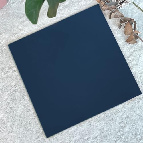 Image of 2 Pcs 12x12 Inch 1 /8 in Thickness Dark Blue Plexiglass Panel One Sided Glossy One Sided Frosted Plexiglass for DIY Items