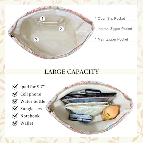 Image of Sunwel Fashion Top Zipper Floral Quilted Bag Small Tote Bag for Women