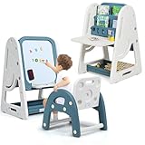 RÉGLAGE DE LA HAUTEUR SUR 3 NIVEAUX : Cette table multi-activités pour enfants est réglable en hauteur sur trois niveaux (71-100 cm), ce qui permet de l'adapter facilement à la taille et aux besoins des enfants pour leur offrir la meilleure expérience possible en matière de dessin et d'écriture.