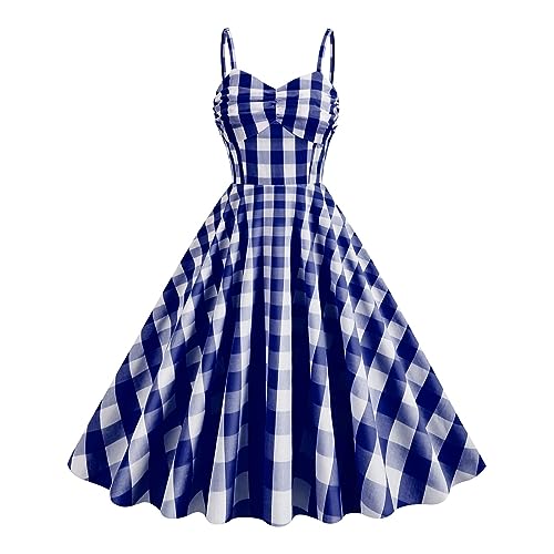 Robe rétro années 50 pour femme coupe trapèze et design vintage sans manches