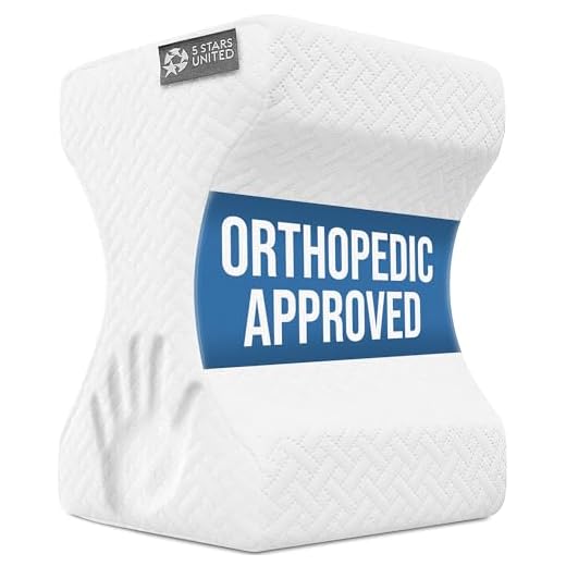 5 STARS UNITED Knee Pillow for Side Sleepers - Hip Pain Relief, Memory Foam Leg Cushion for Side Sleeping - Between Legs Pillow for Sciatica & Lower Back Pain, White