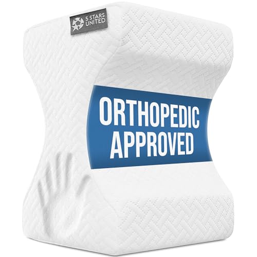 5 STARS UNITED Knee Pillow for Side Sleepers - Hip Pain Relief, Memory Foam Leg Cushion for Side...