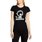 ¡Hoy Muerdo! Comics Frases - Camiseta Mujer Manga Corta (L, Negro)