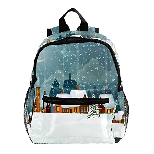 Sac à dos pour enfants motif paysage d'hiver enneigé 30.5 cm garçons filles