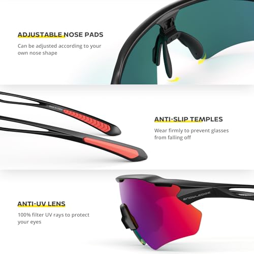 Image of Cycling Glasses, TR90 Unbreakable Frame Polarized Anti-UV400 Sports Sunglasses
