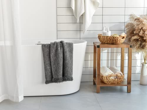 Storageworks Hand-Woven Large Storage Baskets With Wooden Handles, Water Hyacinth Wicker Baskets For Organizing, 2-Pack #TOP3