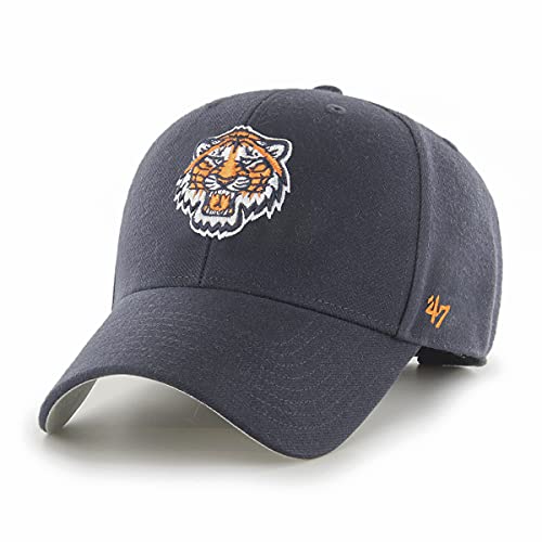 '47 MLB Detroit Tigers MVP Unisex-Baseballkappe, Verstellbar, Hochwertiges Design und Verarbeitung, Tiger Head Logo, Navy Blue