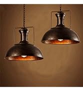 2 x Retro Industrielle Pendelleuchte, MOTENT Vintage Stil Hängeleuchte Ø 40cm Breite Umweltfreund...